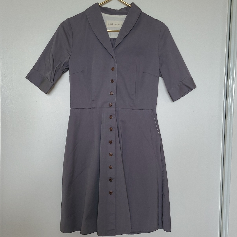 atelier b Grey Button Front Dress (S)